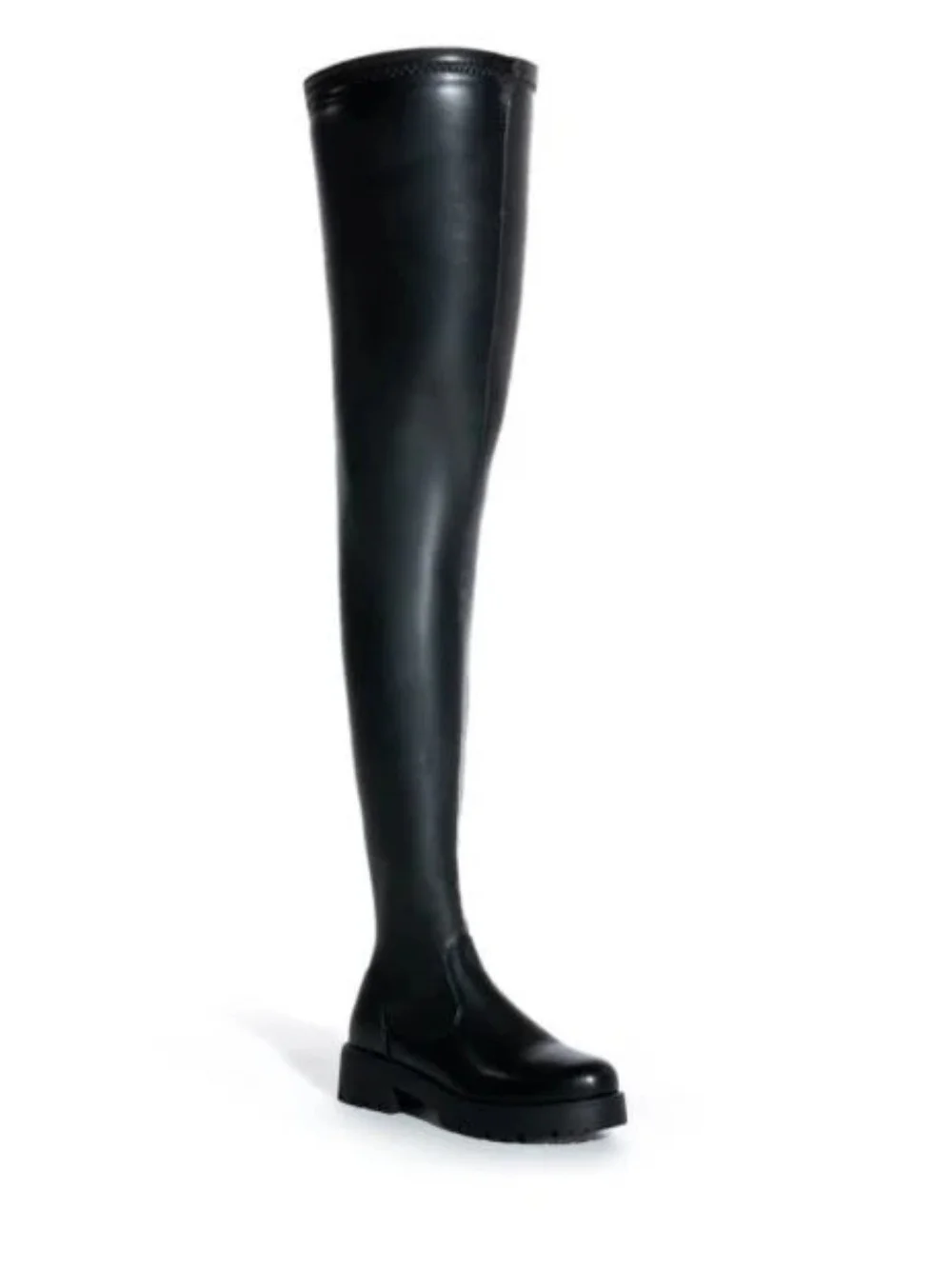 Classic Black Over-the-Knee Leather Boots